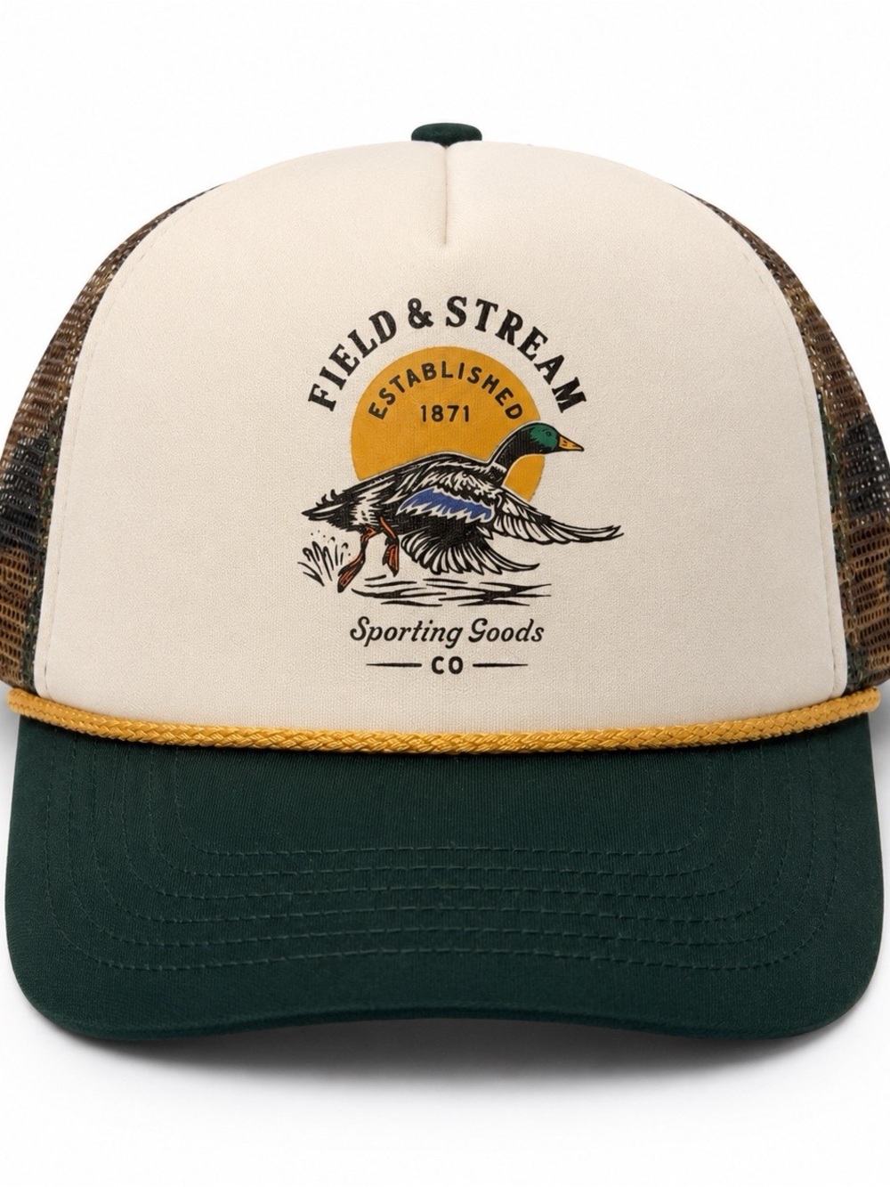 Field & Stream Duck Logo Camo Mesh Back Trucker Hat Adjustable One Size